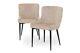 Set Of 2 Modern Style Shoreditch Light Cream Champagne Velvet Dining Chairs