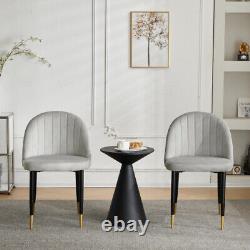Set of 2 Modern Velvet Dining Chairs Accent Chairs Kitchen Leisure Chairs FD