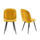 Set Of 2 Mustard Yellow Velvet Dining Chairs With Black Legs Jenna Jnn004y