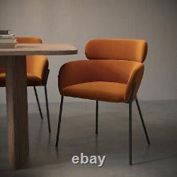 Set of 2 Orange Velvet Dining Chairs Isla BUN/ISL003/91193