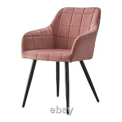 Set of 2 Pink Velvet Dining Chairs Armchairs Sofa Side Lounge Chairs Comfort NEW