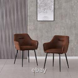 Set of 2 Suede/Velvet Dining Chairs Upholstered Seat Home&Restaurant NEW