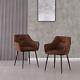 Set Of 2 Suede/velvet Dining Chairs Upholstered Seat Home&restaurant New