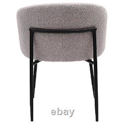 Set of 2 Taupe Boucle Upholstered Dining Chairs Cora COA001