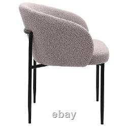 Set of 2 Taupe Boucle Upholstered Dining Chairs Cora COA001