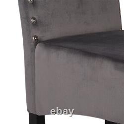 Set of 2 Upholstered High Back Dining Room Chair Knocker Rivets Kitchen Chairs