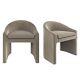 Set Of 2 Upholstered Mink Velvet Curved Tub Dining Chairs Kel Bun/ksy001/91137