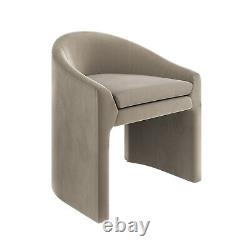 Set of 2 Upholstered Mink Velvet Curved Tub Dining Chairs Kel BUN/KSY001/91137