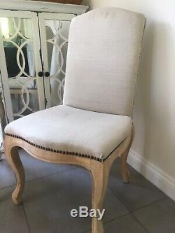 Set of 2 Upholstered french style solid oak dining chairs No Arms Used