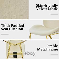 Set of 2 Velvet Dining Chair Modern Lounge Chair Upholstered Makeup Vanity Chair