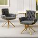 Set Of 2 Velvet Dining Chair Swivel Chair Upholstered Armchair With Metal Legs Yd
