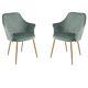 Set Of 2 Velvet Dining Chairs Modern Style Armchair Upholstered Chair Metal Legs