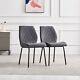 Set Of 2 Velvet Dining Chairs Upholstered Armless Side Chairs Thick Cushion Seat