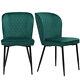 Set Of 2 Velvet Dining Chairs Upholstered Dining Room Kitchen Chair Family Db