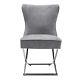 Set Of 2 Velvet Dining Chairs With Buttoned Back Upholstered Seat Chorme Legs
