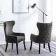 Set Of 2 Velvet Upholstered Dining Chairs Luxury Button Back Dining Room Kitchen