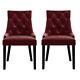 Set Of 2 Wine Red Velvet Dining Chairs Kaylee