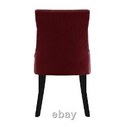 Set of 2 Wine Red Velvet Dining Chairs Kaylee