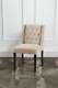 Set Of 2 Wing Upholstered Buttoned Dining Chair Beige / Grey Huxley