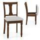 Set Of 2 Wooden Dining Chairs Kitchen Upholstered Side Accent Armless Chair