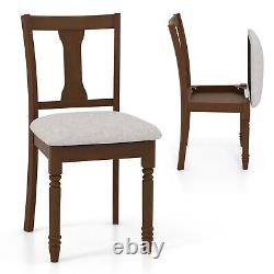 Set of 2 Wooden Dining Chairs Kitchen Upholstered Side Accent Armless Chair