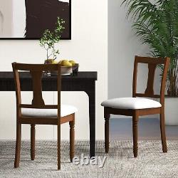 Set of 2 Wooden Dining Chairs Kitchen Upholstered Side Accent Armless Chair