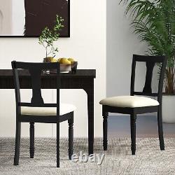 Set of 2 Wooden Dining Chairs Kitchen Upholstered Side Accent Armless Chair