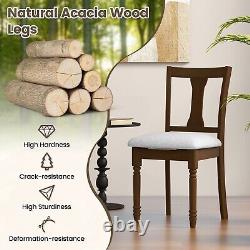 Set of 2 Wooden Dining Chairs Kitchen Upholstered Side Accent Armless Chair