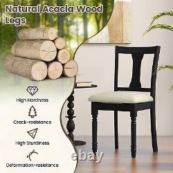 Set of 2 Wooden Dining Chairs Kitchen Upholstered Side Accent Armless Chair