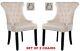 Set Of 2 Or 6 Cream Velvet Dining Chairs, Ring Knocker, Velvet Upholstered