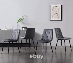 Set of 4/6 Modern Velvet Dining Chairs Fabric Accent Upholstered Side Chair Blue