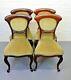 Set Of 4 Antique Victorian Mahogany & Upholstered Country House Dining Chairs