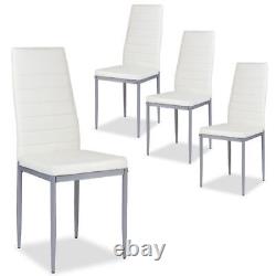 Set of 4 Armless Upholstered Dining Chairs with High Back Ergonomic