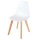 Set Of 4 Aspen White Plastic Chairs With Wooden Legs