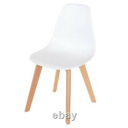 Set of 4 Aspen White Plastic Chairs with Wooden Legs