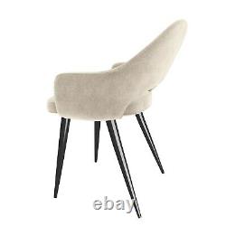 Set of 4 Beige Fabric Dining Chairs Colbie