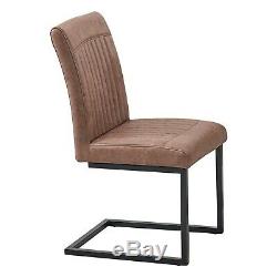 Set of 4 Bodo Brown Dining Chairs Faux Leather Upholstered Cantilever