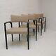 Set Of 4 Danish Mid Century Modernist Vintage Upholstered Wooden Dining Chairs