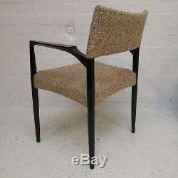Set of 4 Danish Mid Century Modernist Vintage Upholstered Wooden Dining Chairs