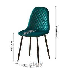 Set of 4 Dining Chair Velvet Upholstered Metal Legs Kitchen Living Room Home New