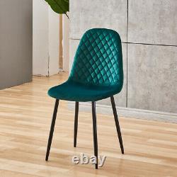 Set of 4 Dining Chair Velvet Upholstered Metal Legs Kitchen Living Room Home New