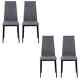 Set Of 4 Dining Chairs Upholstered Fabric Accent Chairs With Metal Legs