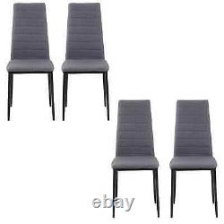 Set of 4 Dining Chairs Upholstered Fabric Accent Chairs with Metal Legs