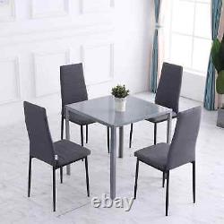 Set of 4 Dining Chairs Upholstered Fabric Accent Chairs with Metal Legs