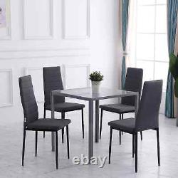 Set of 4 Dining Chairs Upholstered Fabric Accent Chairs with Metal Legs