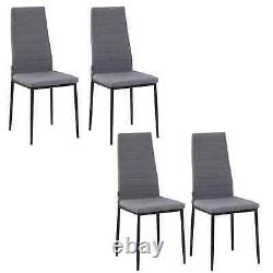 Set of 4 Dining Chairs Upholstered Fabric Accent Chairs with Metal Legs