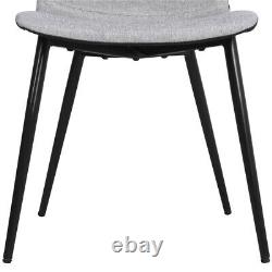 Set of 4 Dining Chairs Upholstered Fabric Cushion withBlack Metal Legs Home/Cafe