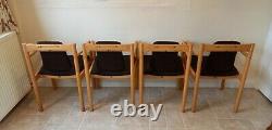 Set of 4 Ercol Posture model 775A upholstered dining armchairs