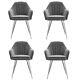 Set Of 4 Grey Velvet Dining Chairs Logan