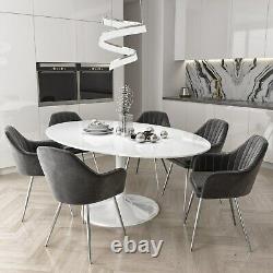 Set of 4 Grey Velvet Dining Chairs Logan
